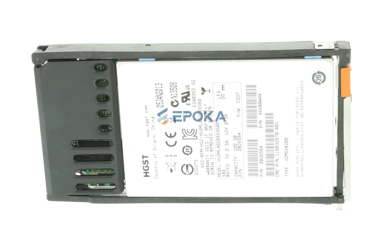 EMC 005050256 Disk 200GB 2.5" 520BPS MLC Fla
