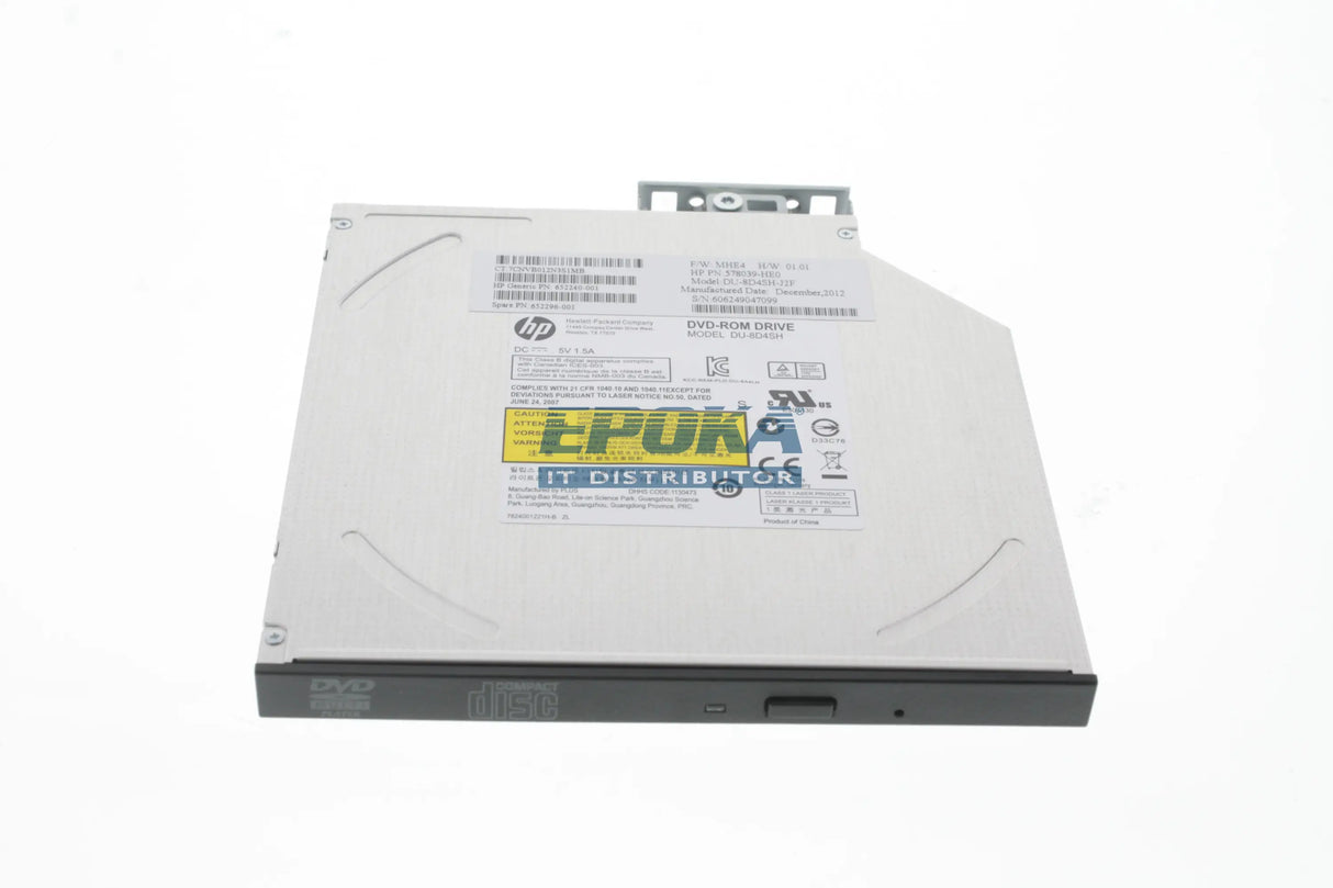 HP 652239-B21 HP 9.5mm SATA DVD JackBlack Op