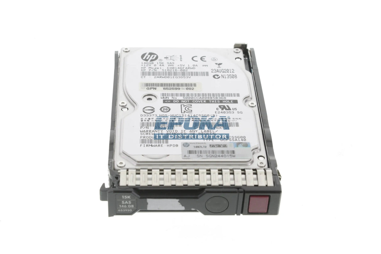 HP 652605-B21 HP 146GB 6G SAS 15K SFF HD