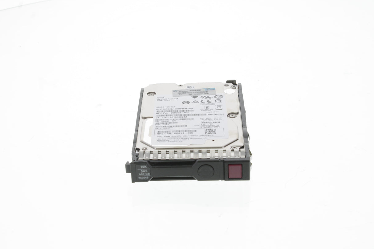 HPE 600GB SAS 12G 15K Enterprise SFF (2.5in) SC HDD