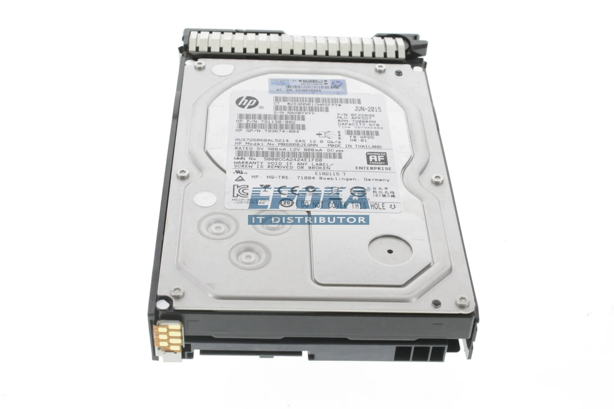 HP 793671-B21 HP 6TB 12G SAS 7.2K rpm LFF (3