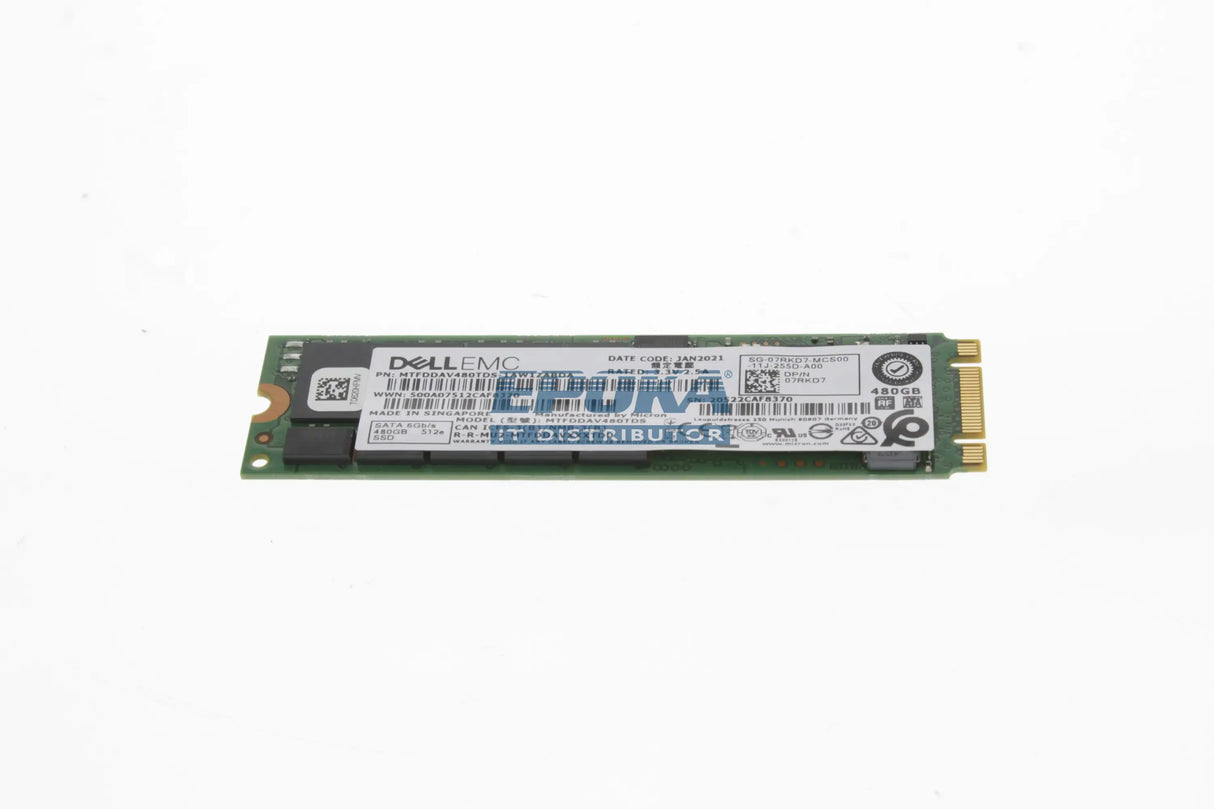 Dell 7RKD7 Dell 480GB SSD 6G SATA M.2 TLC