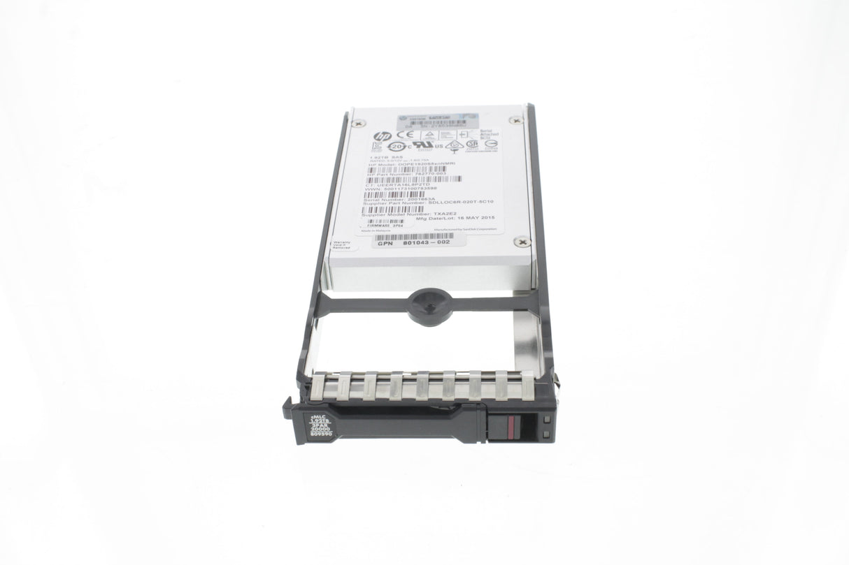 1.9TB solid state drive (SSD) - SAS 6Gb/s transfer rate, 2.5in small form factor (SFF), 3PAR model n