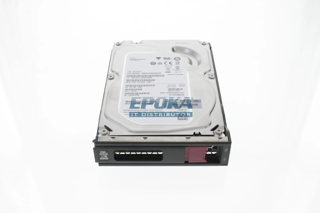 HP 861686-B21 HPE 1TB SATA 6G Midline 7.2K LFF (3.5in) LP 1yr Wty Digitally Signed Firmware HDD