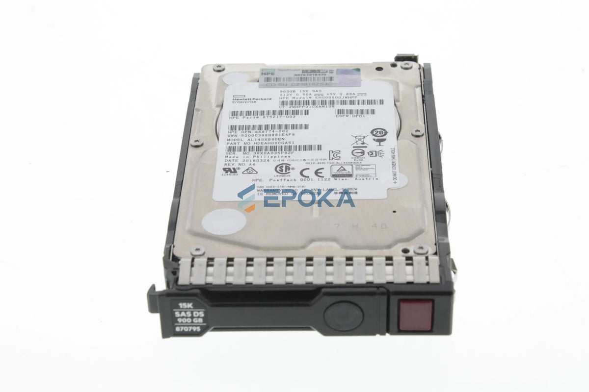 HPE 900GB SAS 12G 15K Enterprise SFF (2.5in) SC HDD