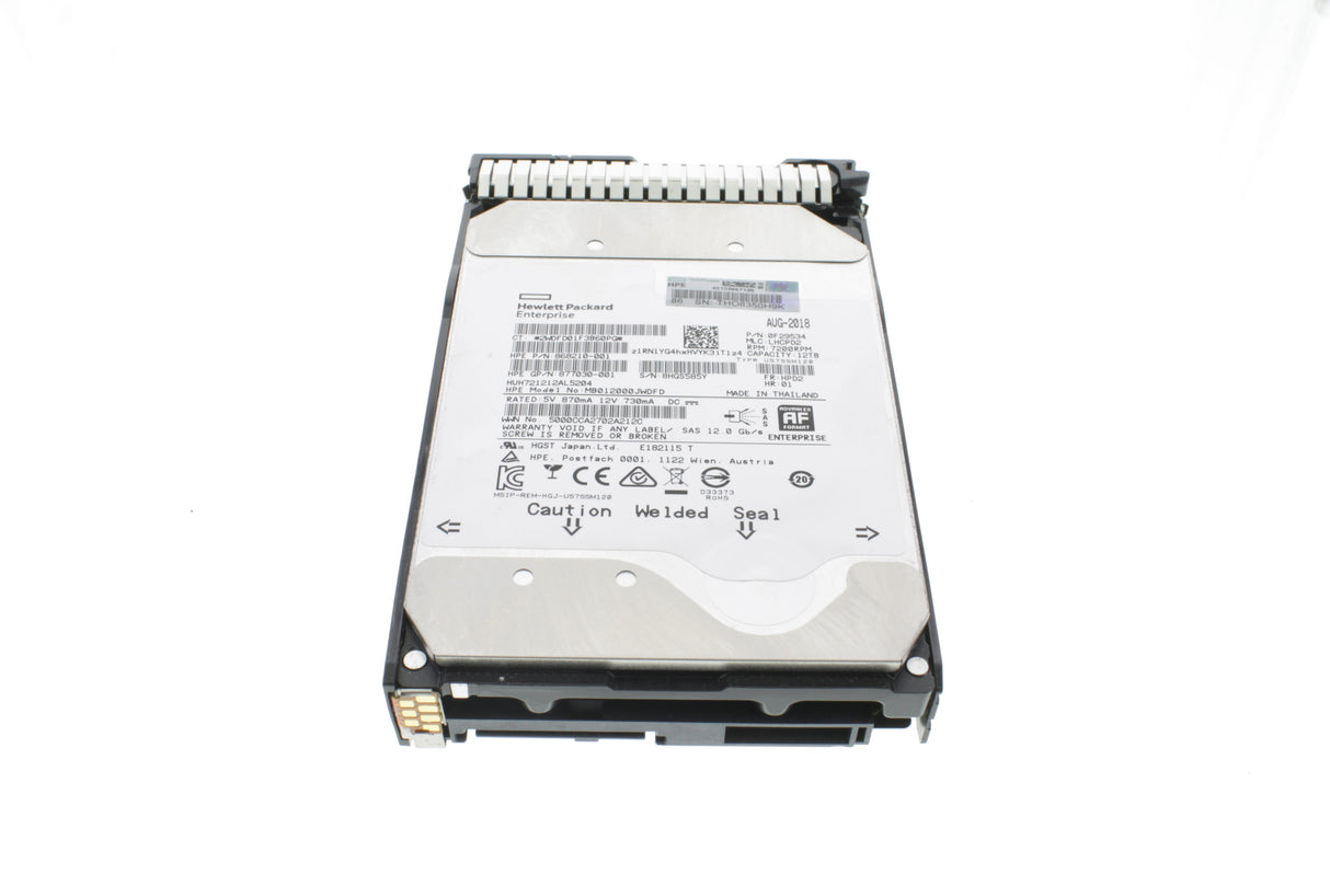 HP 881779-B21 HPE 12TB SAS 12G Midline 7.2K LFF (3.5in) SC 1yr Wty Helium 512e Digitally Signed Firmware HDD