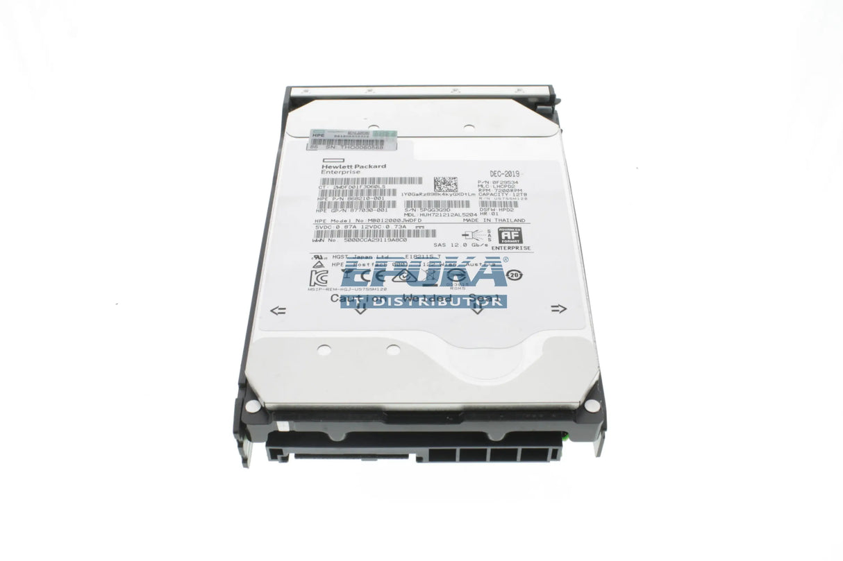 HP 881781-B21 HP 12TB SAS 12G Midline 7.2K LFF 512e Digitally Signed Firmware HDD