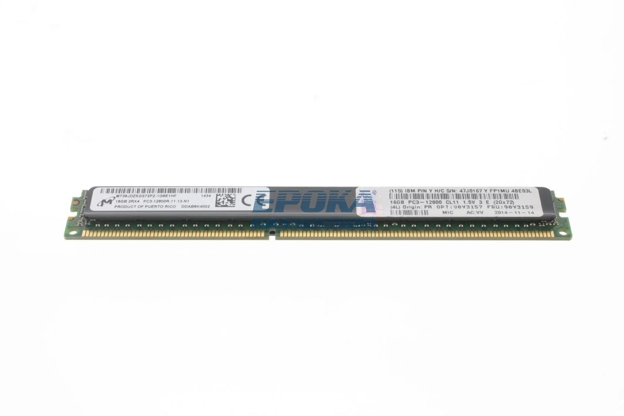 IBM 90Y3157 16GB (1X16) PC3-12800 DDR3 ECC