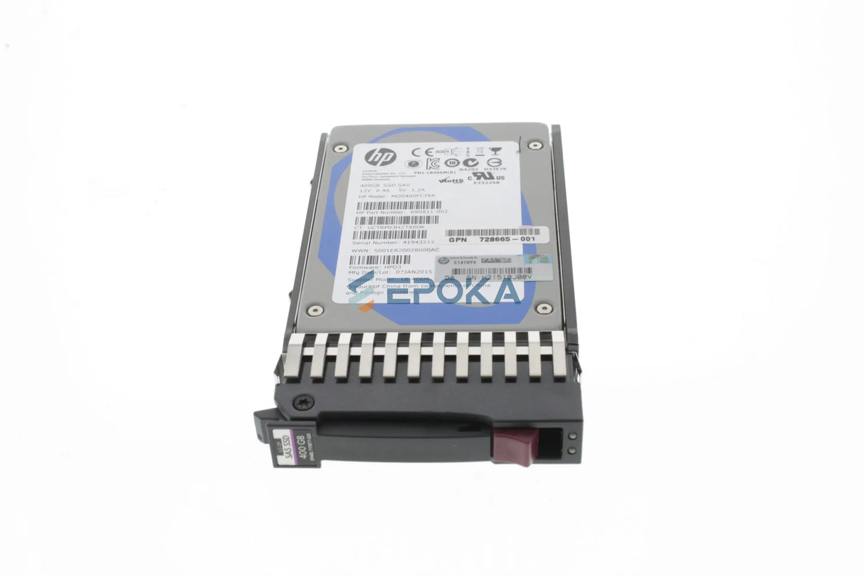HP MSA 400GB 6G SAS Main End SFF SSD