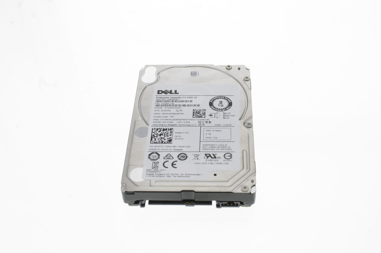 Dell GH86F 2TB 7.2K 12G SAS 2.5" 4Kn