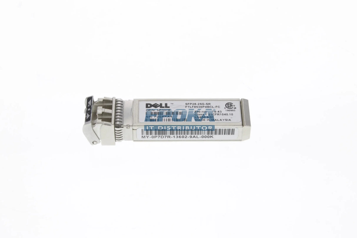 Dell P7D7R Dell branded P7D7R 25G SFP28 Short Range Transceiver MMF Duplex LC FTLF8536P4BCL-FC SFP-25G-SR