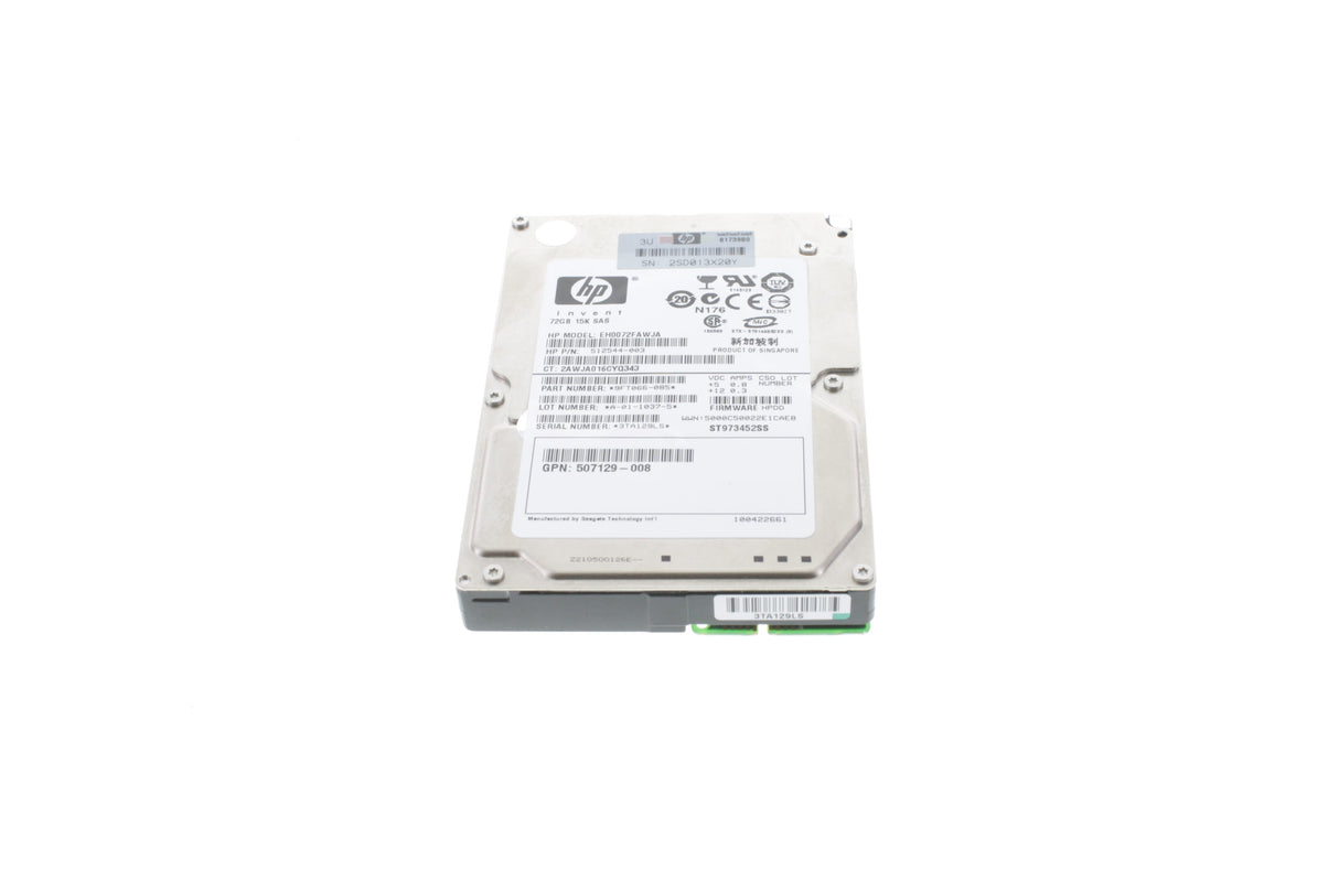 HP 537805-B21 HPE 72GB 6G SAS 15K RPM SFF (2.5-INCH) NON-HOT PLUG DUAL PORT ENTERPRISE 3YR WARRANTY HARD DRIVE