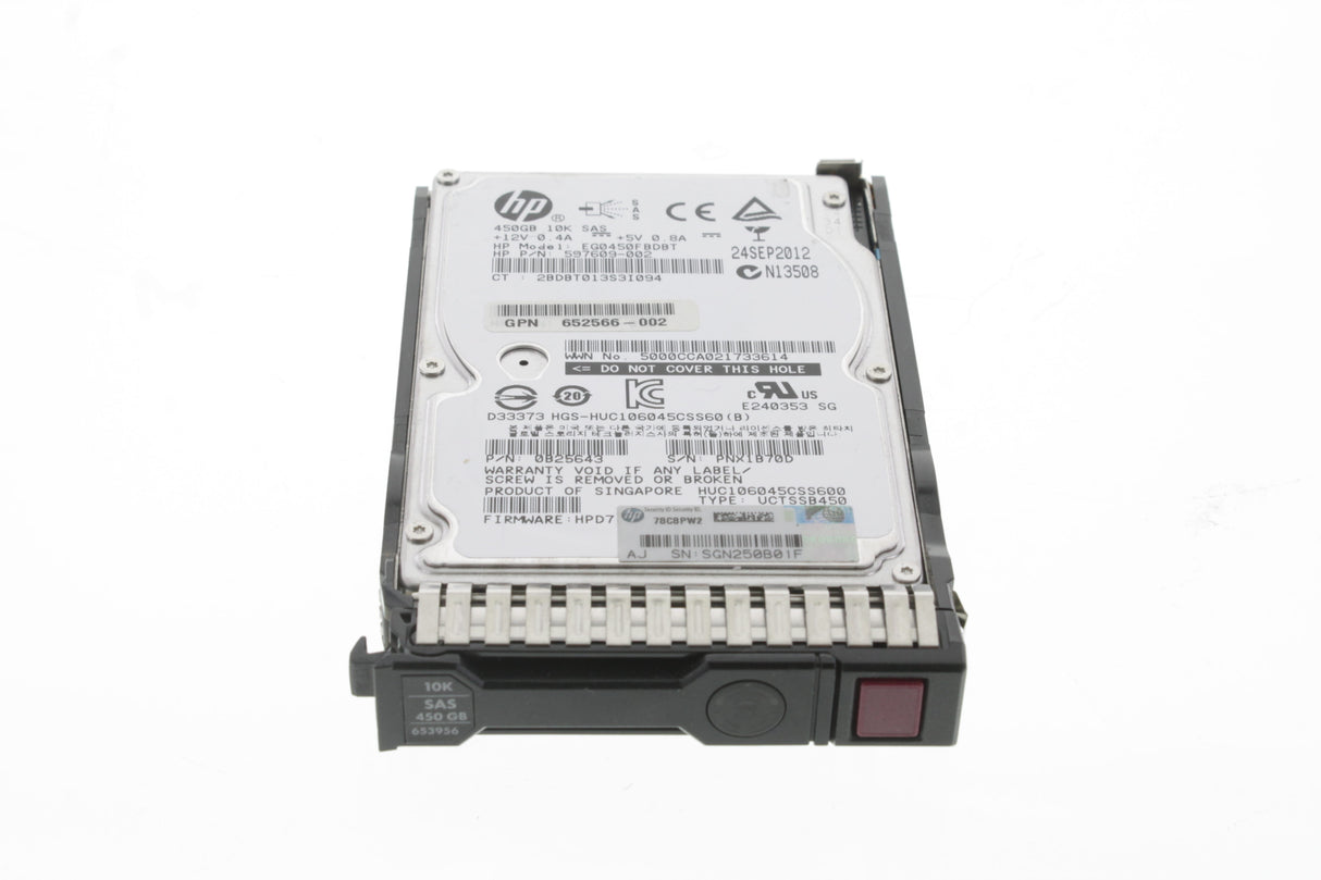 HP 652572-B21 HP 450GB 6G SAS 10K rpm SFF (2.5-inch) SC Enterprise Hard Drive
