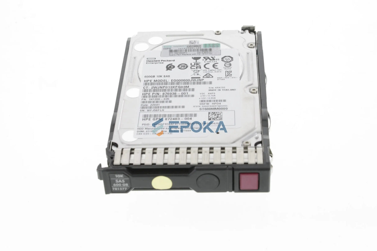 HPE 600GB SAS 12G 10K Enterprise SFF (2.5in ) SC HDD