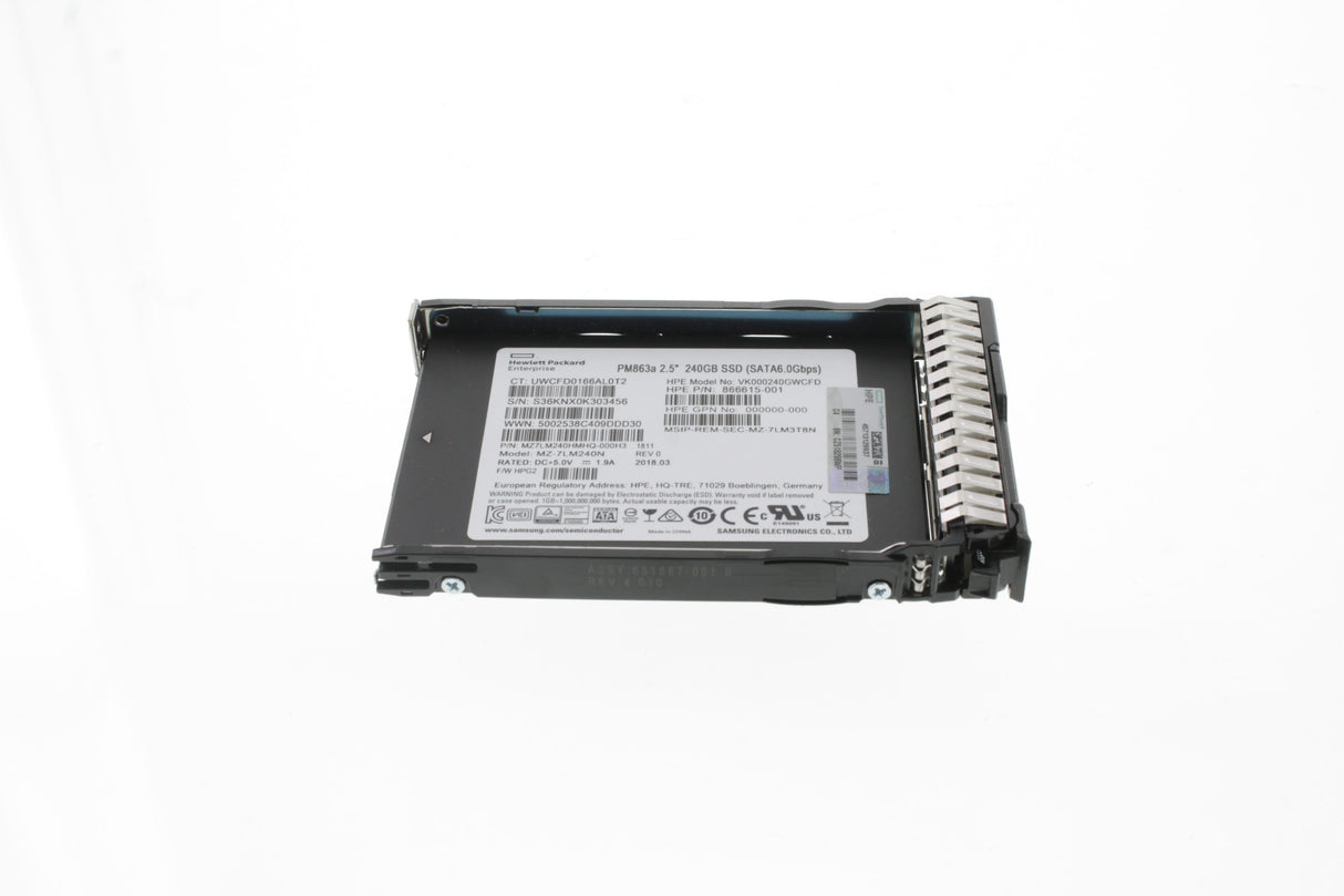 HPE 240GB SATA 6G Read Intensive SFF (2.5in) SC PM883 SSD