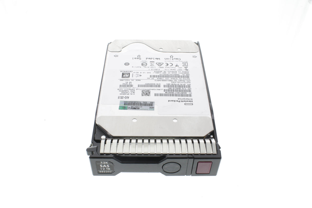 HP 881779-B21 HPE 12TB SAS 12G Midline 7.2K LFF (3.5in) SC 1yr Wty Helium 512e Digitally Signed Firmware HDD
