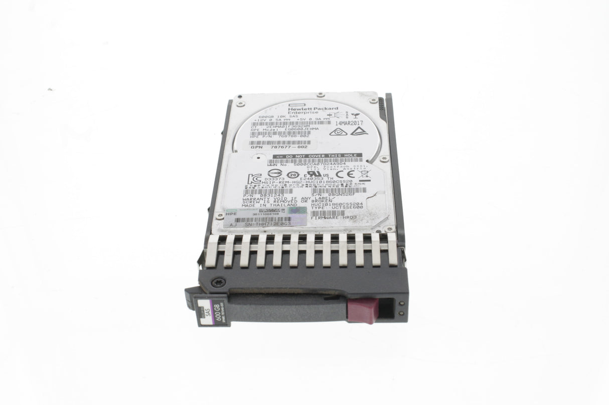 HPE MSA 600GB SAS 12G 10K SFF (2.5in) HDD