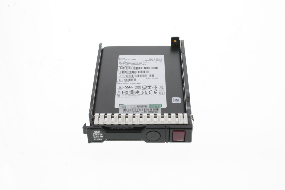 HPE 1.92TB SATA 6G Read Intensive SFF (2.5in) SC SSD